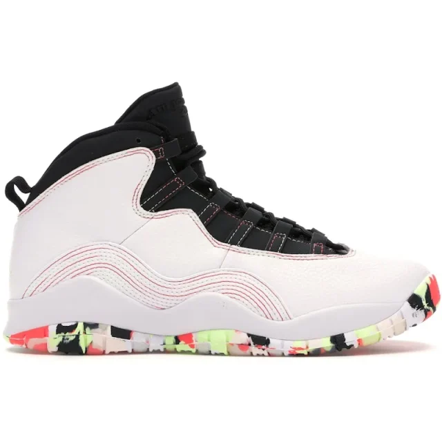 Air Jordan 10 "White Barely Volt Ember Glow" (GS)