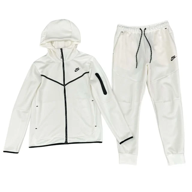 Conjunto NIKE TECH Fleece "Blanco" Algodon Real