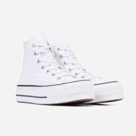 Converse All Star- Blancas Raya Negra Plataforma